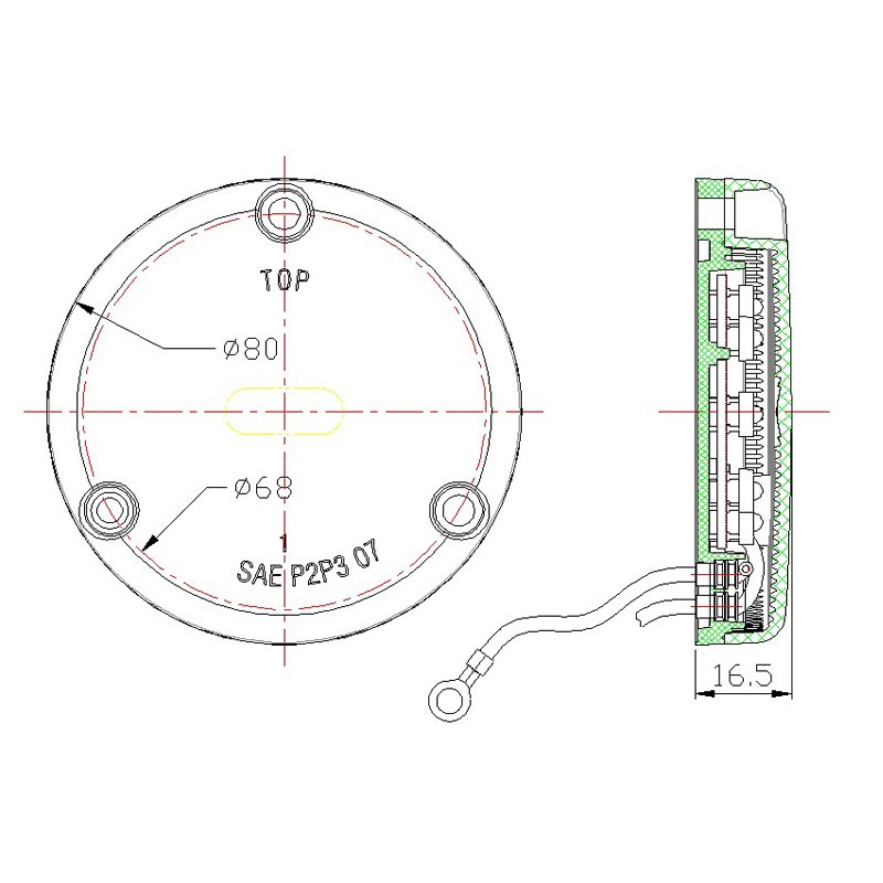 Hot Sell 12V 24V Trailer Truck Round 4 Inch Green Led Tail Lights 24 Piranha LED Lamps with DOT SAE Emark IP67 Waterproof