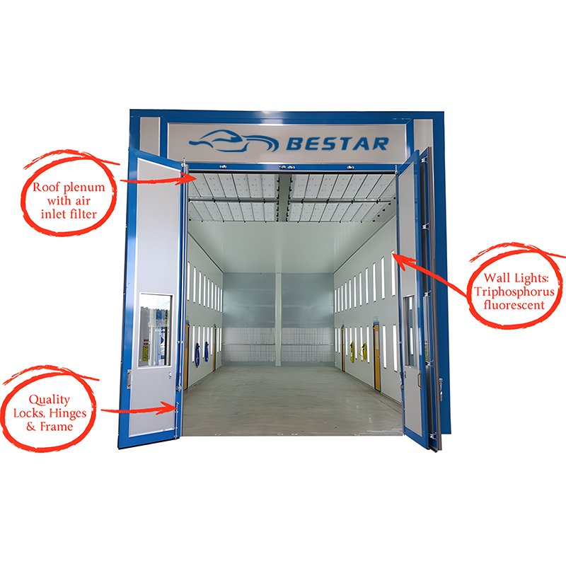 Top Truck and Bus Paint Booth Manufacture Large Industry Bus/Truck Rolling Door LED Lighting System for Baking and Car Painting
