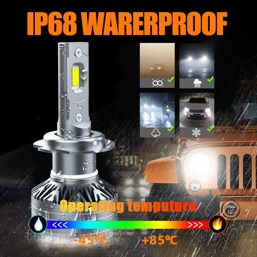 AKE T2 100W H1 Led Headlight Bulb 6000K 10000Lm Bombillo Led H3 H4 H7 H11 Hb3 9005 Hb4 9006 Hir2 9012 Led Lights with Canbus
