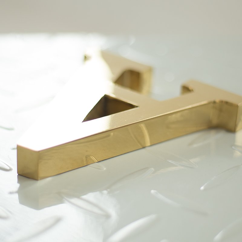 Electroplated Brass Mirror Metal Letters Seiko Letters Storefront Outdoor Signboard Advertising Shop Sign