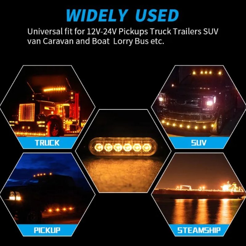 4LED Car Strobe Warning Light Truck Emergency Flash Strobe Light for Cars & Motorcycles 12-24V Voltage Side Warning Light