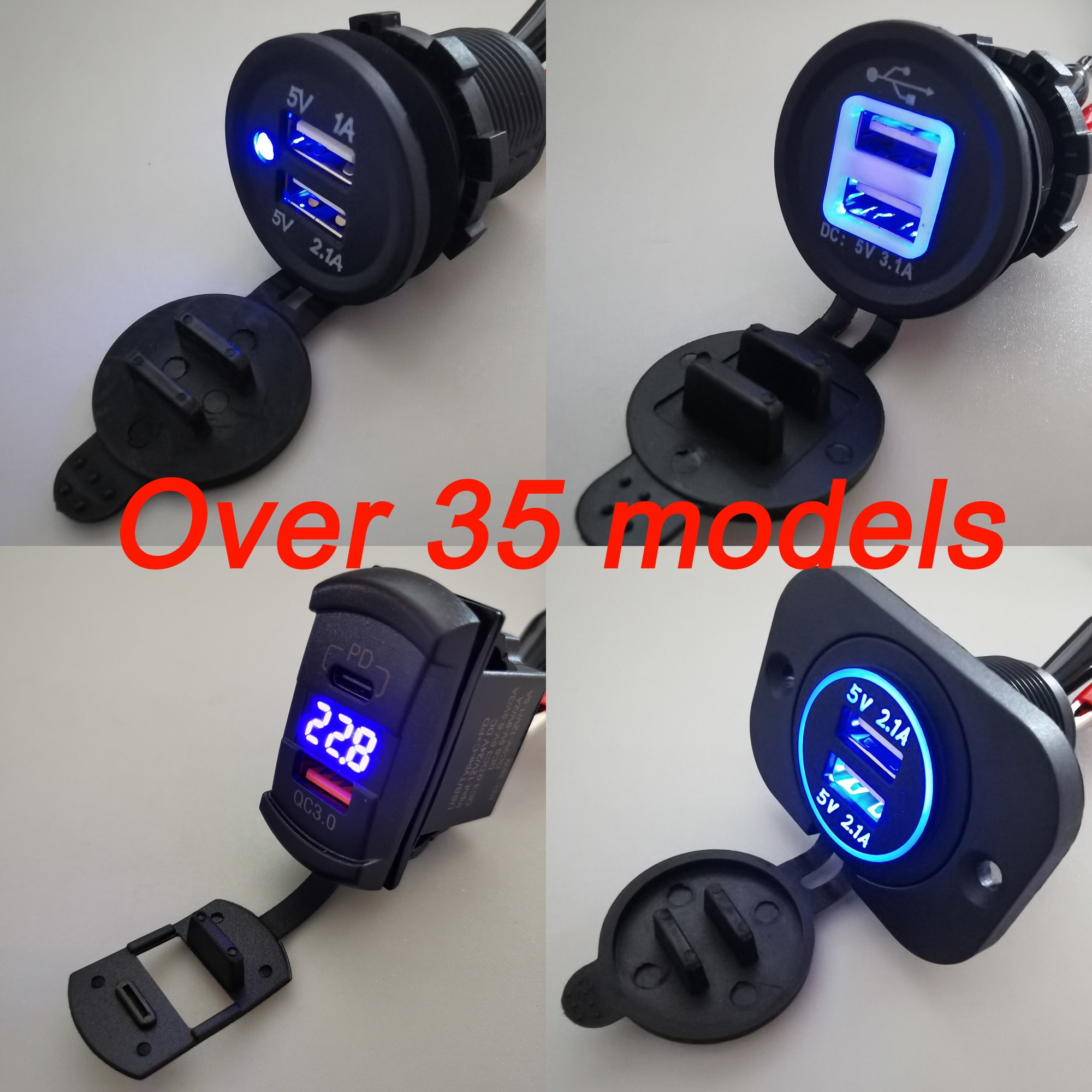 Bus Accessories Bus Truck Car Cell Mobile Phone Quick Charger Dual C and USB Port Socket