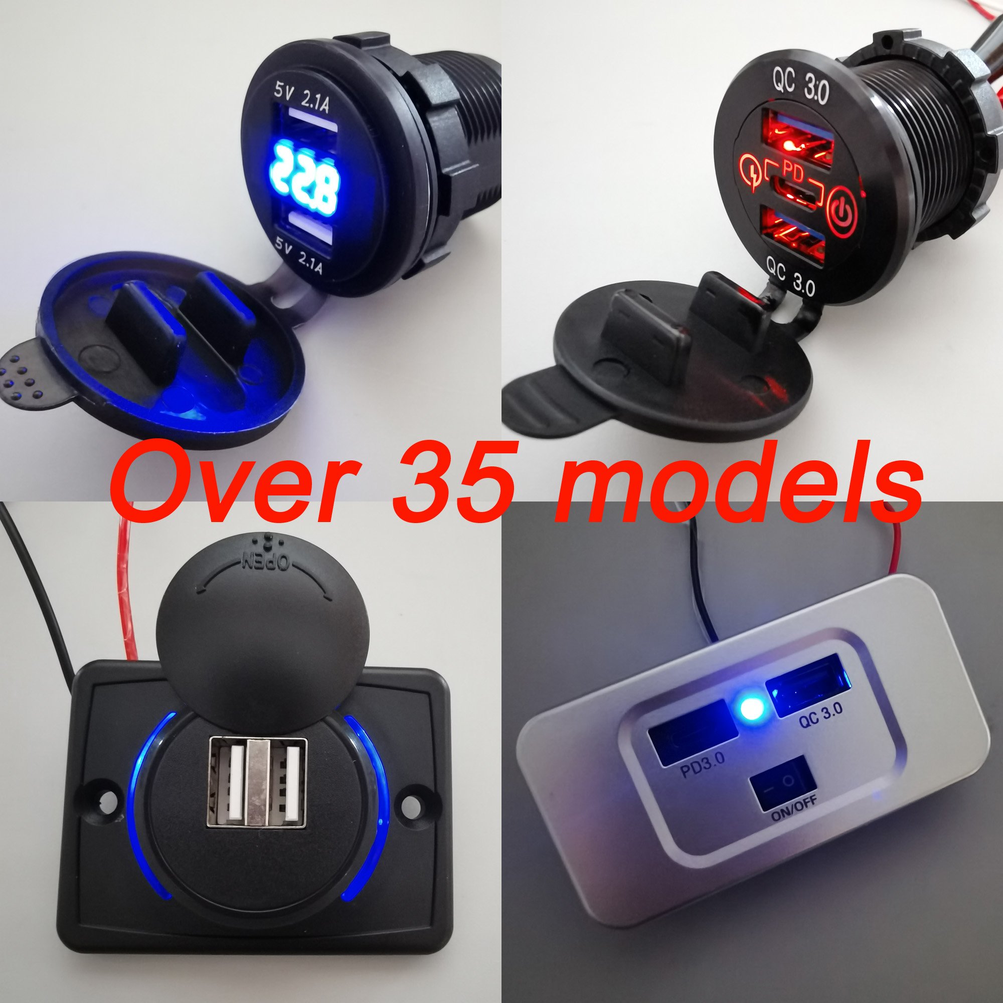 Bus Accessories Bus Truck Car Cell Mobile Phone Quick Charger Dual C and USB Port Socket