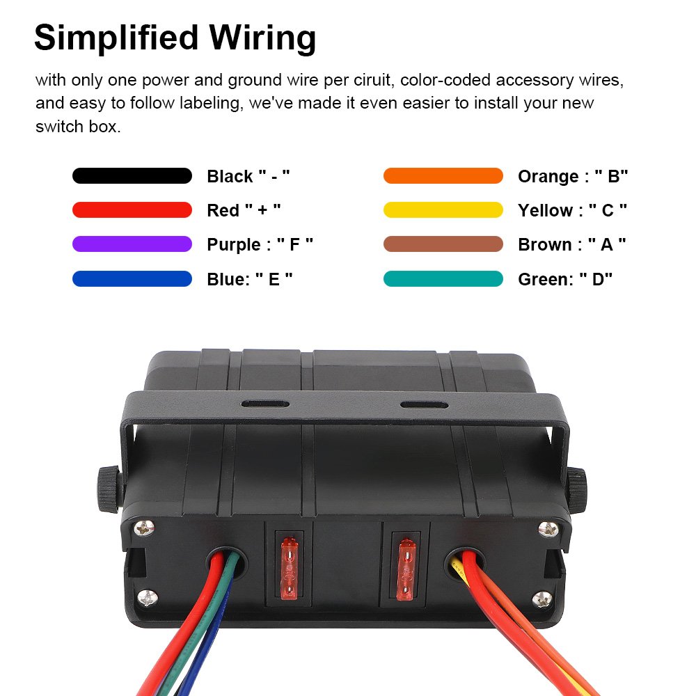 12V 24V 20A 6Gang LED Rocker Switch Panel Box Light Toggle Indicator With Fuse Car Accessories for Boat Truck Trailer Caravan