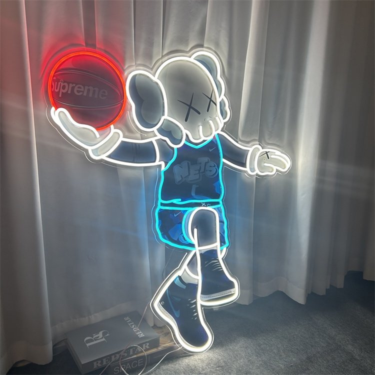 Free Design Custom Kaws Sign Animated Neon Sign Popular Cosmic Kaws Neon Sign for Room Home Decoration