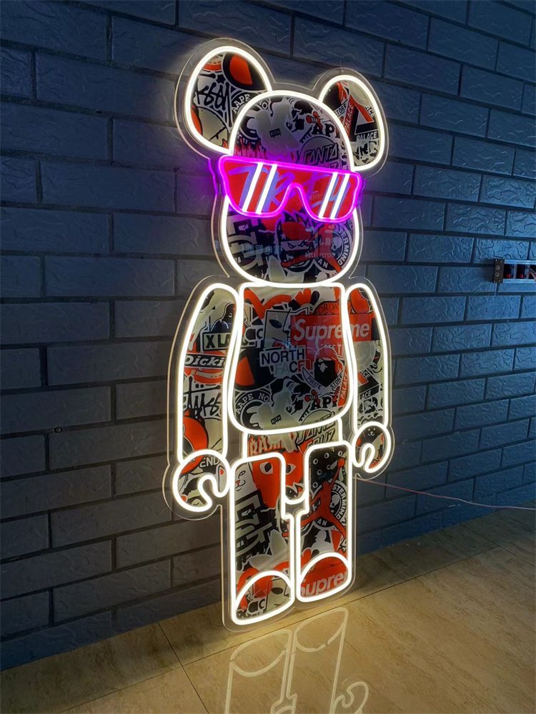 Free Design Custom Kaws Sign Animated Neon Sign Popular Cosmic Kaws Neon Sign for Room Home Decoration