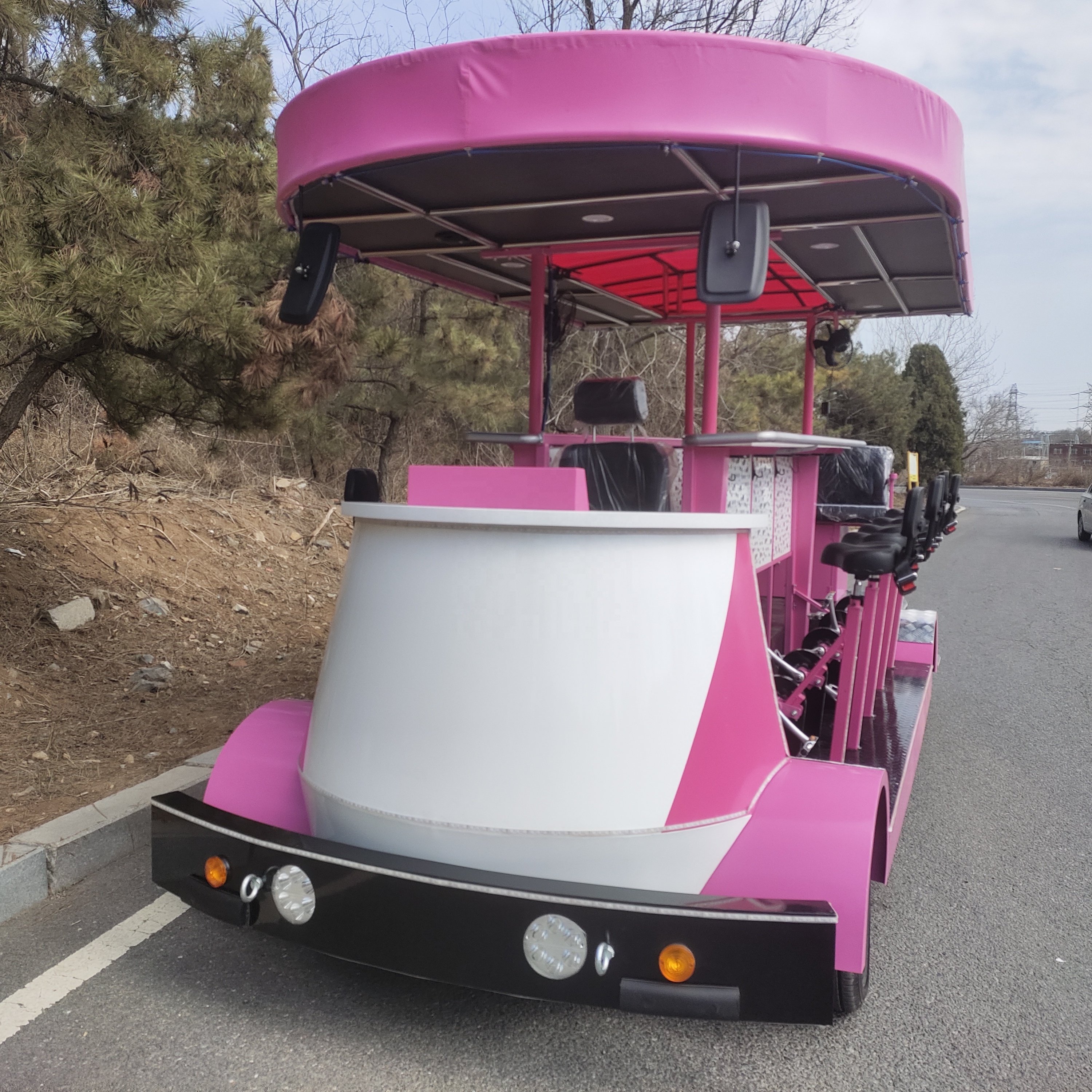 Manufacturer's Electric Party Bike with Pedal 3-Speed Sightseeing City Bus for Pub Bar Beer Cycle