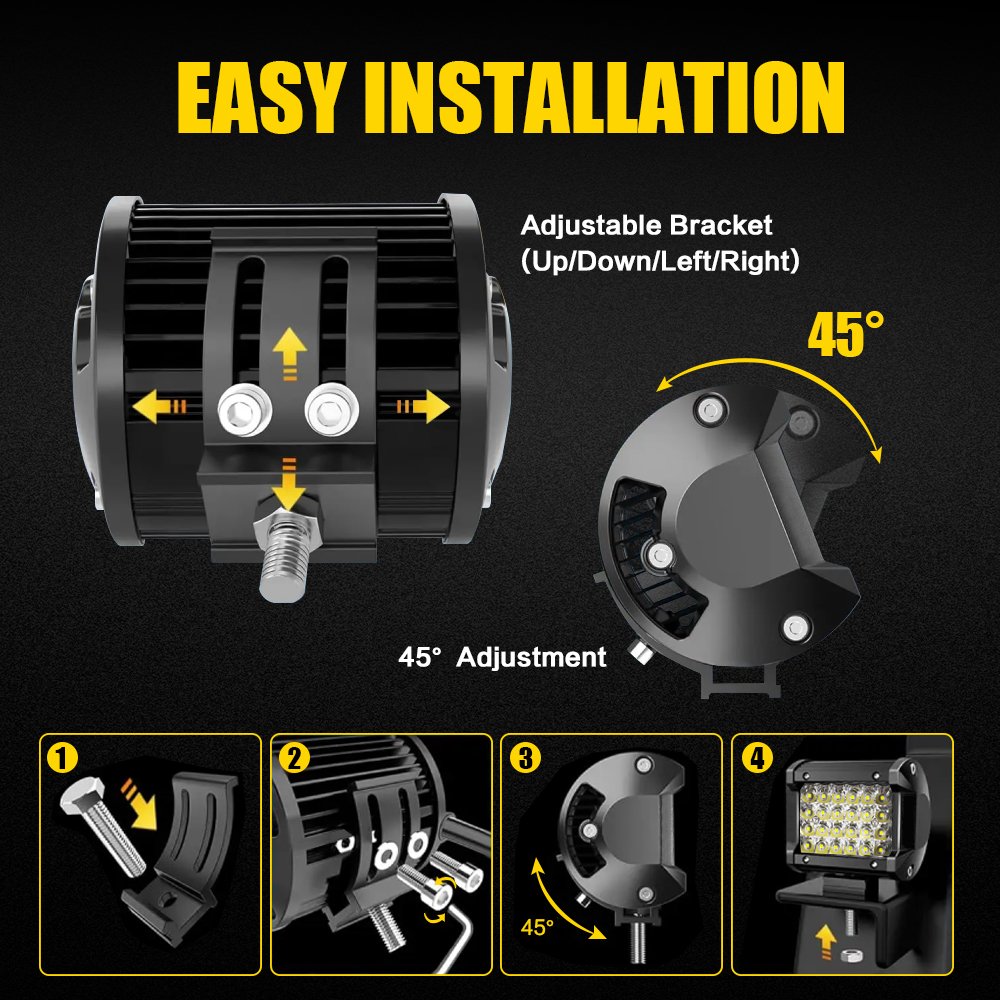 Universal 4 Inch 72W 9-30v Work Light Waterproof White Spot Beam Car Headlight Fog Light for SUV ATV Track Backup Lights