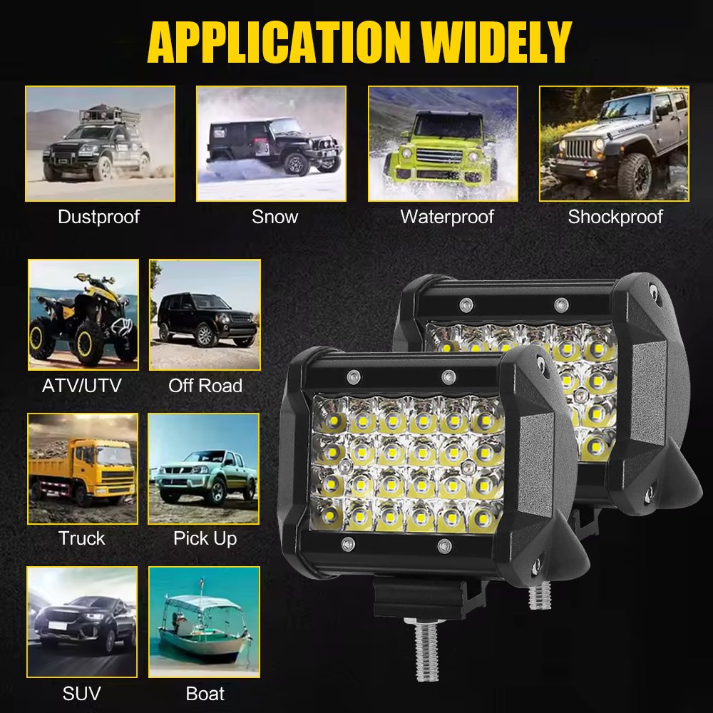 Universal 4 Inch 72W 9-30v Work Light Waterproof White Spot Beam Car Headlight Fog Light for SUV ATV Track Backup Lights