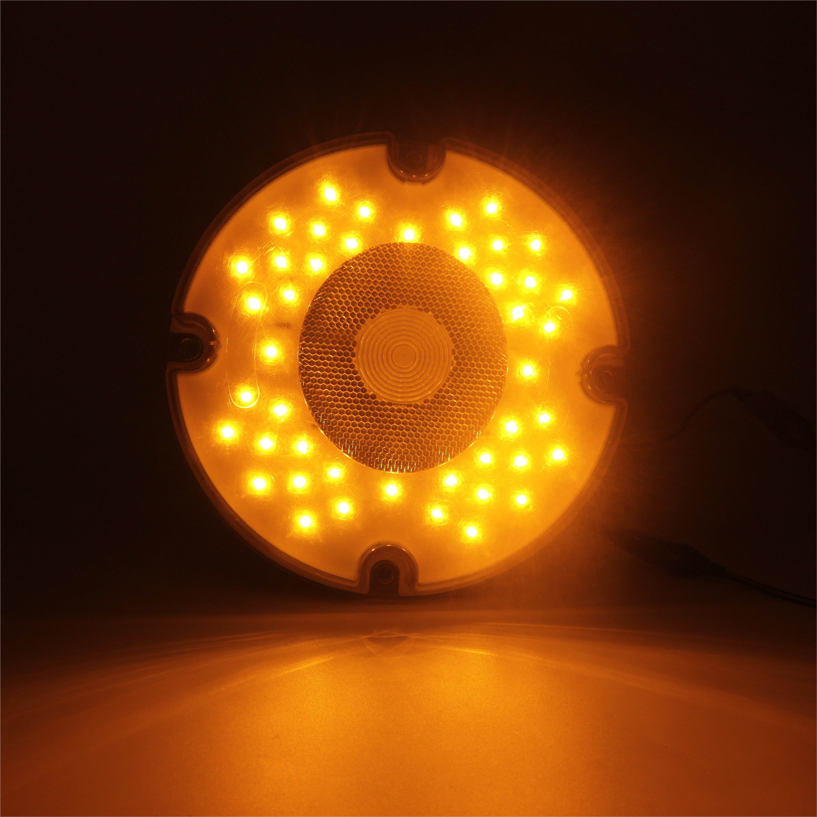 Factory High Quality 12V 24V 7Inch Round 44 Piranha LED School Bus Strobe Warning Turn Signal Indicate Light With DOT SAE E-Mark