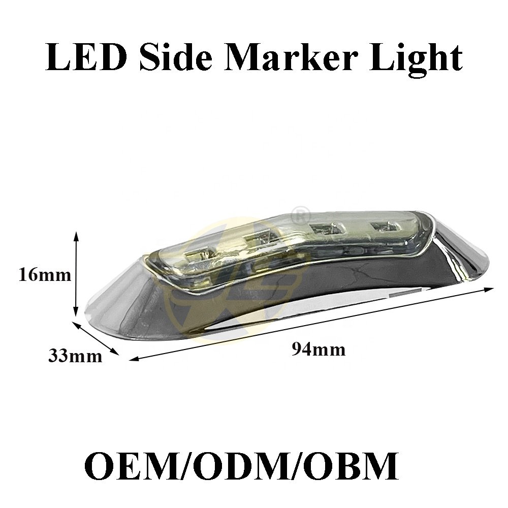 Factory High Quality Universal 12V 24V White Car Warning Signal Indicator Lamp LED Side Marker Light for Truck Trailer Tractor