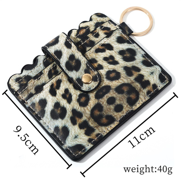 Women Popular Fashion Metal Atm Keychain Men Women Business Id Credit Pu Leather Pure Slim Unisex Card Holder Wallet Mini Purse