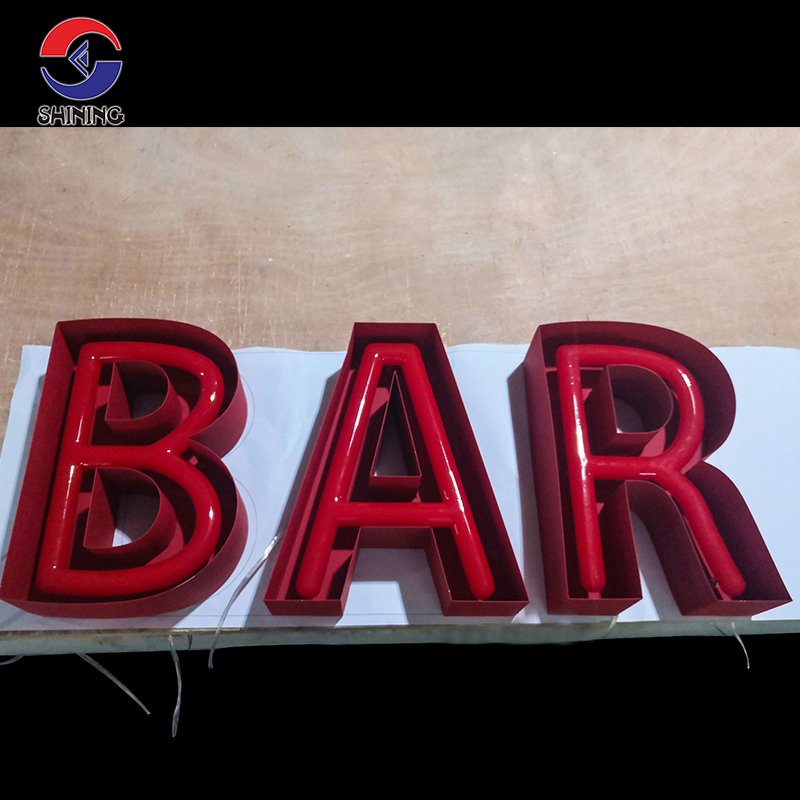 Custom Business Signs logo Outdoor 3D logo Shop Name Sign LED Outdoor Lighted Metal Channel Letters for Barbers Shop Sign