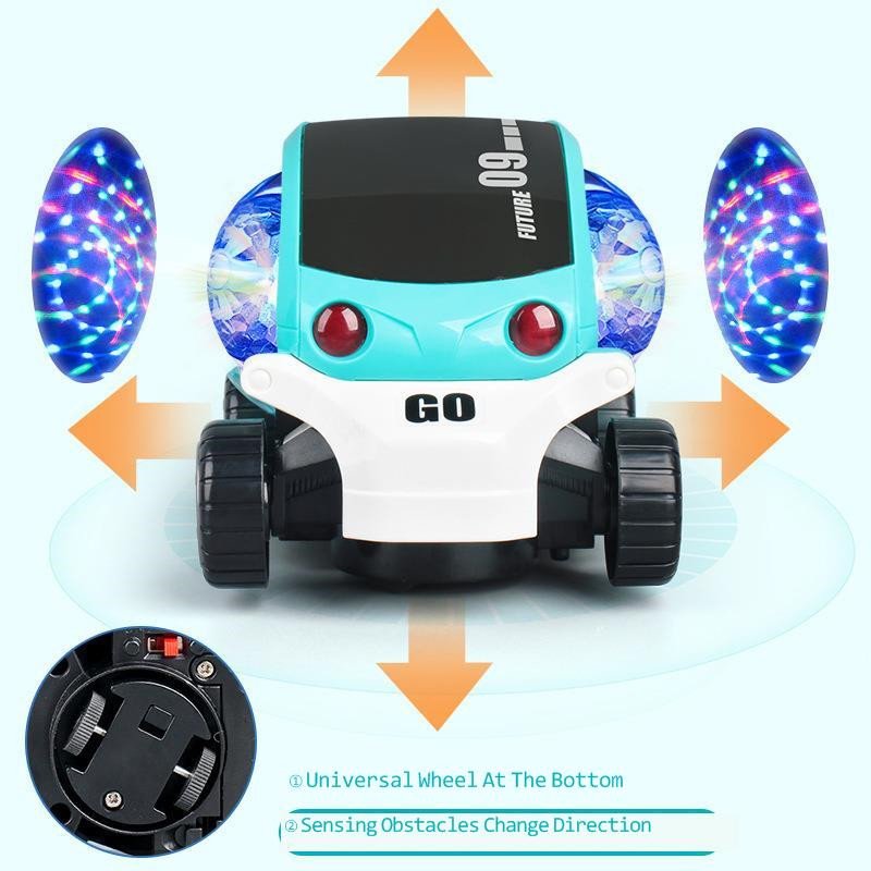 3D Music and Light Toy Car Electric Universal Rotating Colorful Music Car