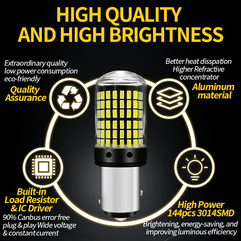 1156 BA15S P21W BAU15S PY21W 7440 W21W P21/5W 1157 BAY15D 7443 Led 144smd CanBus Lamp Reverse Turn Signal Light LED Brake Lamp