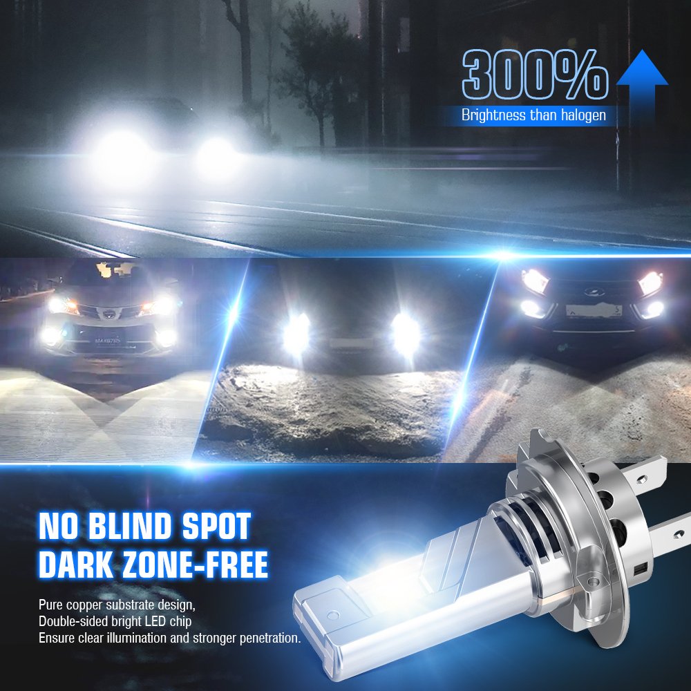 Yobis 2025 Newset N5 70W 6000LM Car LED Headlight H7 Bulb 3 Copper Tubes 12V 24V Auto LED Fog Light Plug & Play H7 LED Headlight