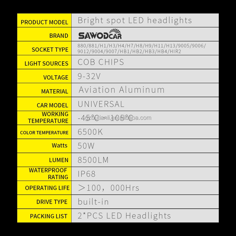 Factory Wholesale H4 Led Headlights Bulb 9005 C6 Bus Headlamp Led Lighting 880 H1 H7 H11 for Vehicle Cars Led Headlights