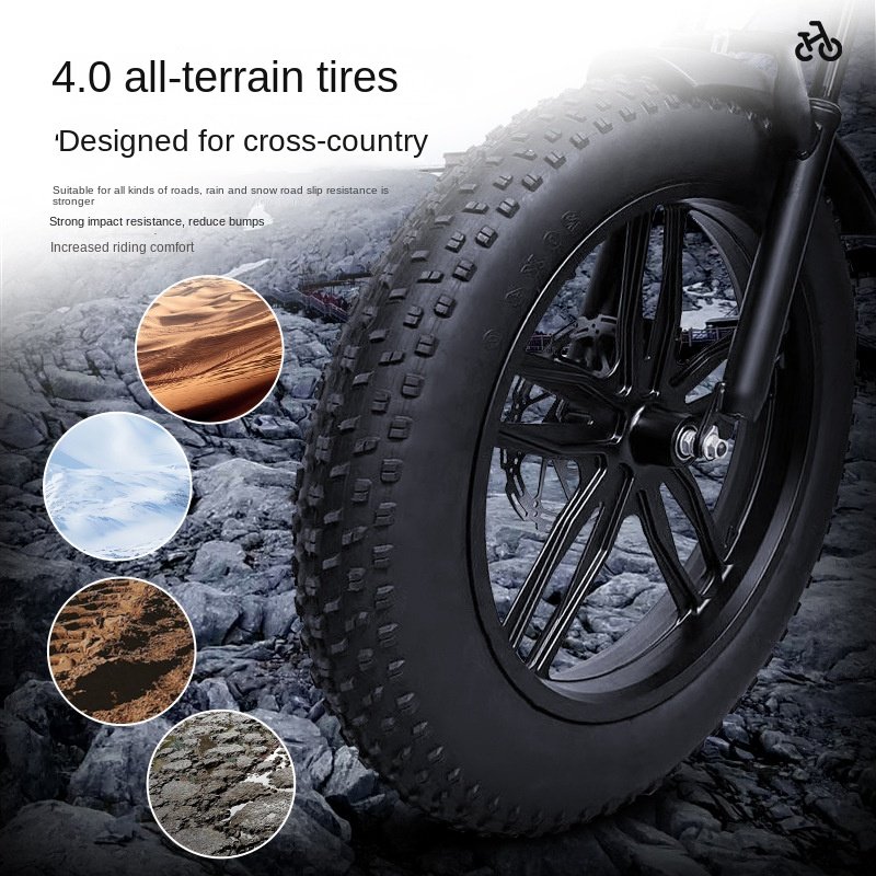 M8 All Terrain Off-Road Electric Bicycle Aluminum Alloy Adult Retro Daily Shuttle Bus Mountain Off-Road Power Car