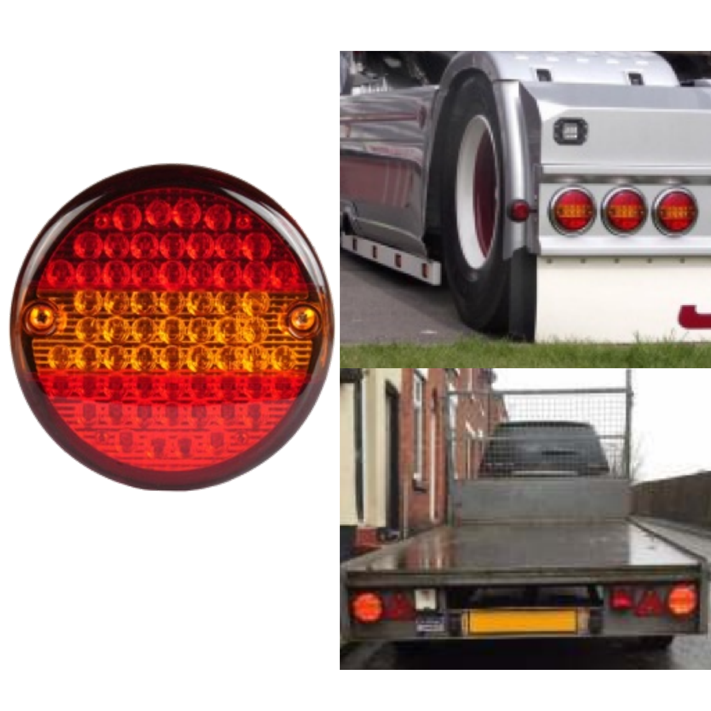 Round Hamburger Truck Tail Direction Indicator 12v Emergency Reversing Rear Light 24V Strobe Bus Tractor Indicator Brake Lights