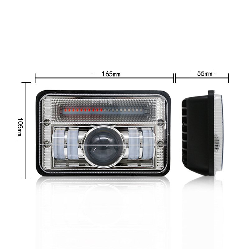 5 Inch Wrangler Square 4x 6 LED Headlight Off-Road Vehicle Highlight Spotlight Modified Car Light Accessory for Cars