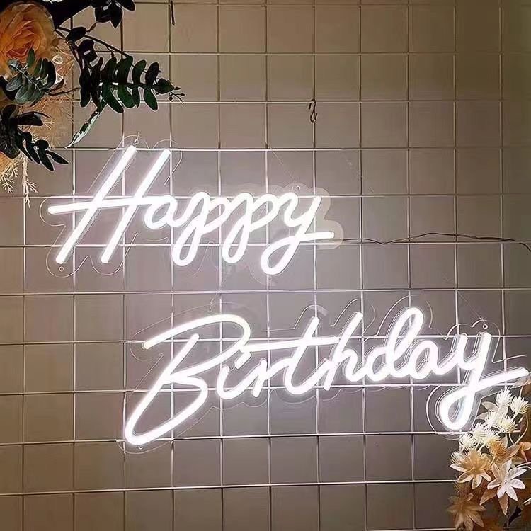 Manufacturer Custom LED Flex Happy Birthday Neon Letter Light Neon Sign Happy Birthday Custom Neon Sign for Party