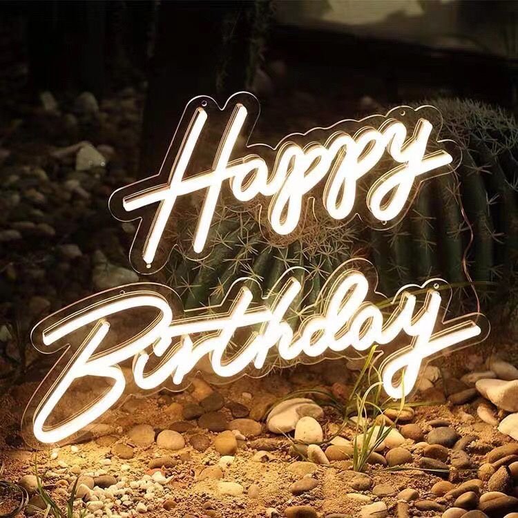 Manufacturer Custom LED Flex Happy Birthday Neon Letter Light Neon Sign Happy Birthday Custom Neon Sign for Party