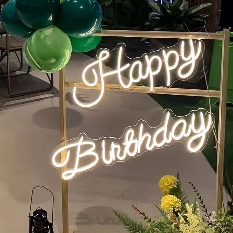 Manufacturer Custom LED Flex Happy Birthday Neon Letter Light Neon Sign Happy Birthday Custom Neon Sign for Party