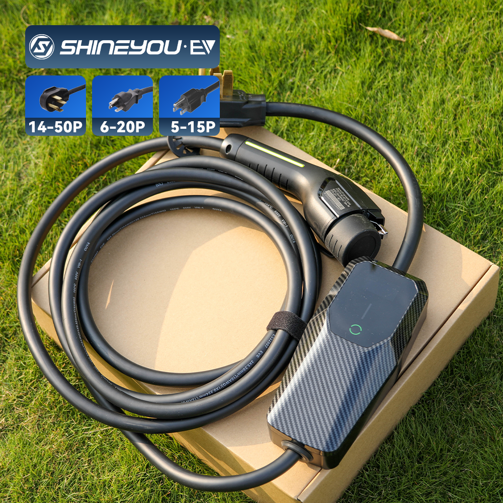 2024 New Arrivals 7.2kw 110/240v Sae J1772 Lcd Display 32 a Portable Car Charging Pile Station Bus Station Electric Car Charger