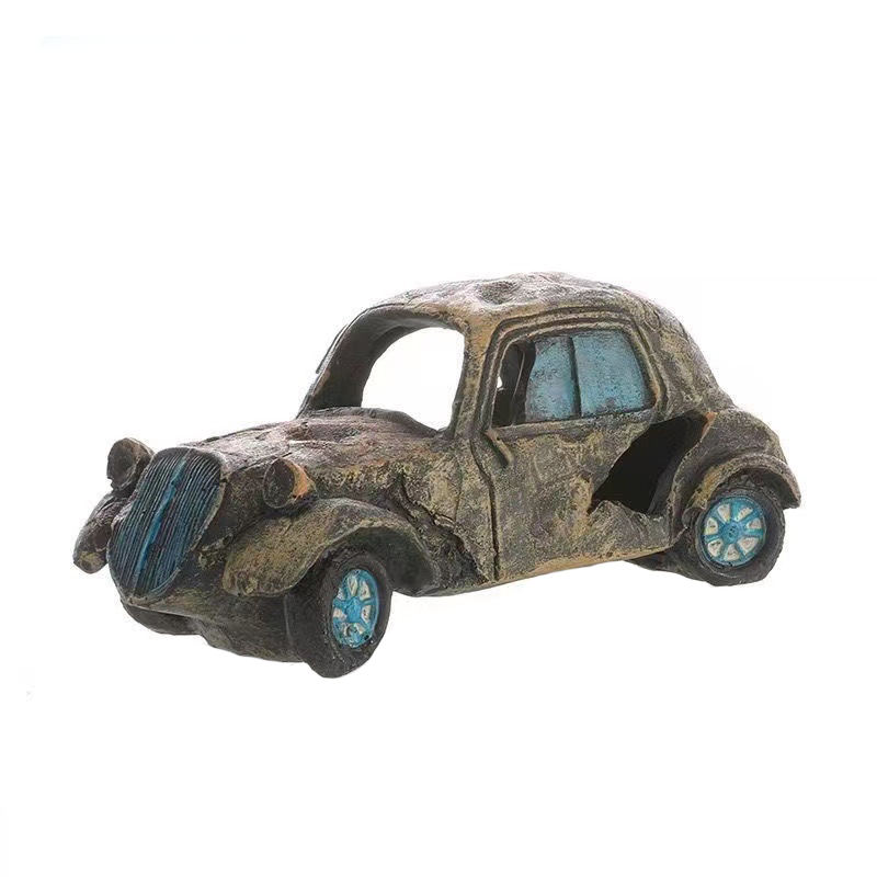 Simulation Car Figurine Fish tank Scenery Decoration Fish and Shrimp Shelter Resin Figurine Aquarium Bus Passenger Bus
