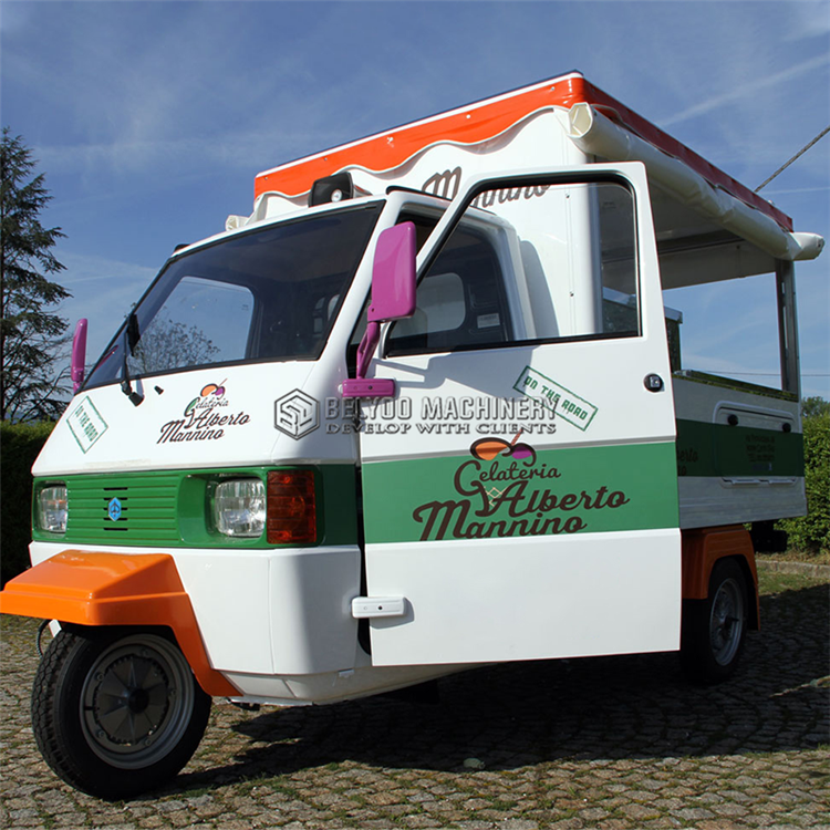Piaggio Ape Electric Tape Tricycle Mobile Beer Juice Cocktail Drink Bar Coffee Shop Food Truck Cart for Sale