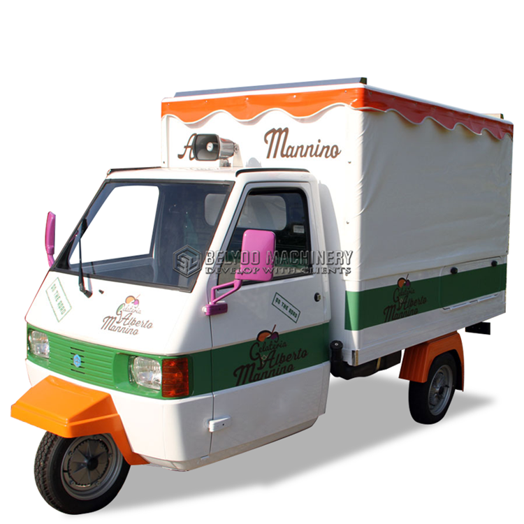Piaggio Ape Electric Tape Tricycle Mobile Beer Juice Cocktail Drink Bar Coffee Shop Food Truck Cart for Sale