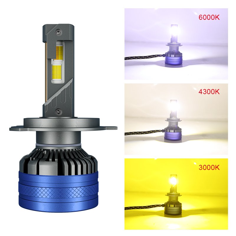 K68 Dual Color White Gold Yellow High Brigh Led Fog Lights 600k 3000k H4 H7 9005 9006 H3 H11 Led Headlight Je Tta Led Headlight
