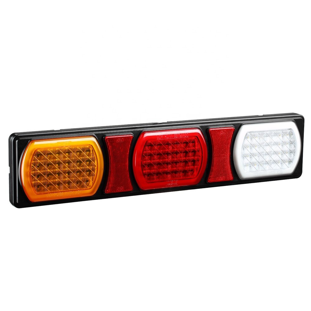 100% Waterproof ADR 10-30V Rectangle LED Truck Trailer Boat Tail Lights LED DI Stop Tail Reverse Reflex Lighting