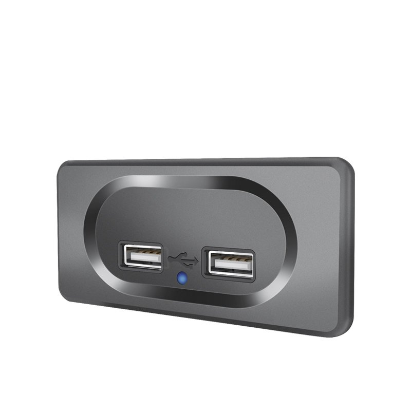 Bus Coach Seat Dc 12V Twin USB Socket Power Outlet Car Refitted Dual 2 Port Charger Rectangular Automotive BUS Usb Charger