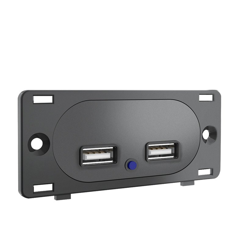 Bus Coach Seat Dc 12V Twin USB Socket Power Outlet Car Refitted Dual 2 Port Charger Rectangular Automotive BUS Usb Charger