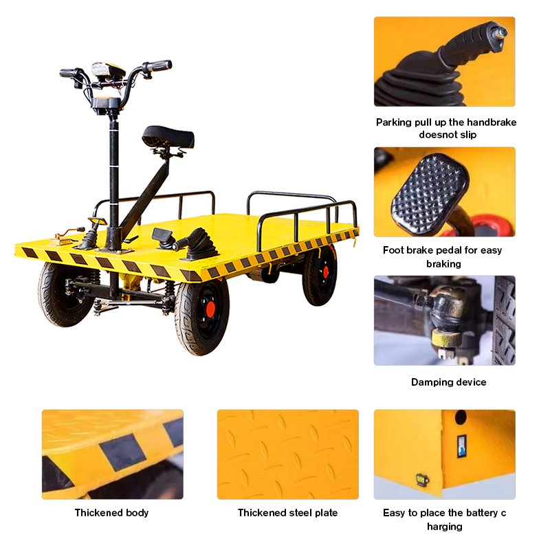 New Type of Electric Trolley Buses Heavy Steel Metal Warehouse Flatbed Truck Storage and Cargo Transportation Trolley