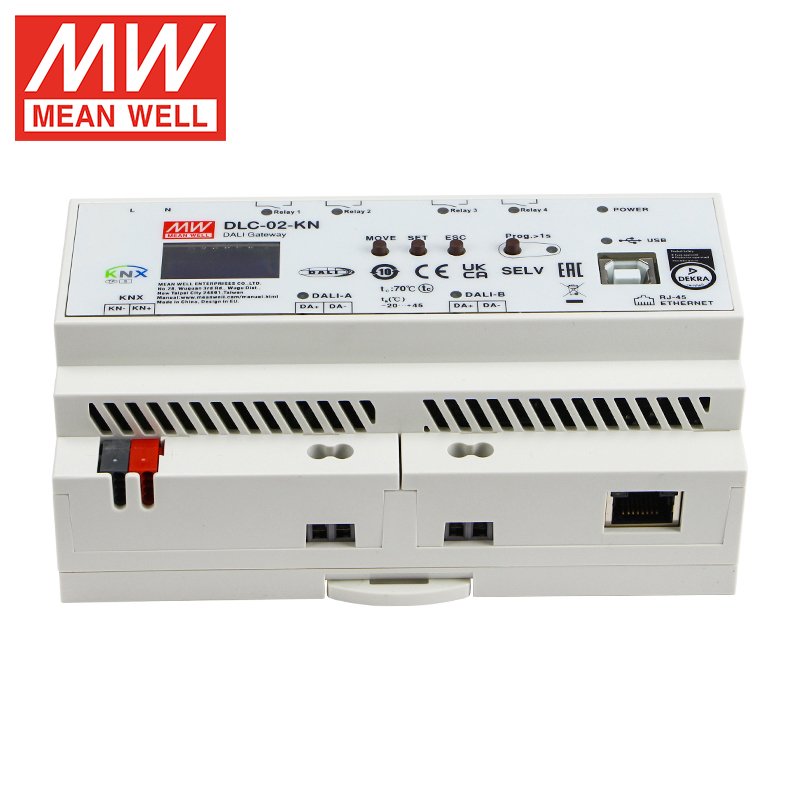 MEAN WELL DLC-02-KN DALI-2 Gateway Din Rail for Smart Home Lighting to the KNX installation