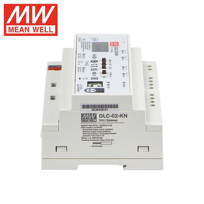 MEAN WELL DLC-02-KN DALI-2 Gateway Din Rail for Smart Home Lighting to the KNX installation