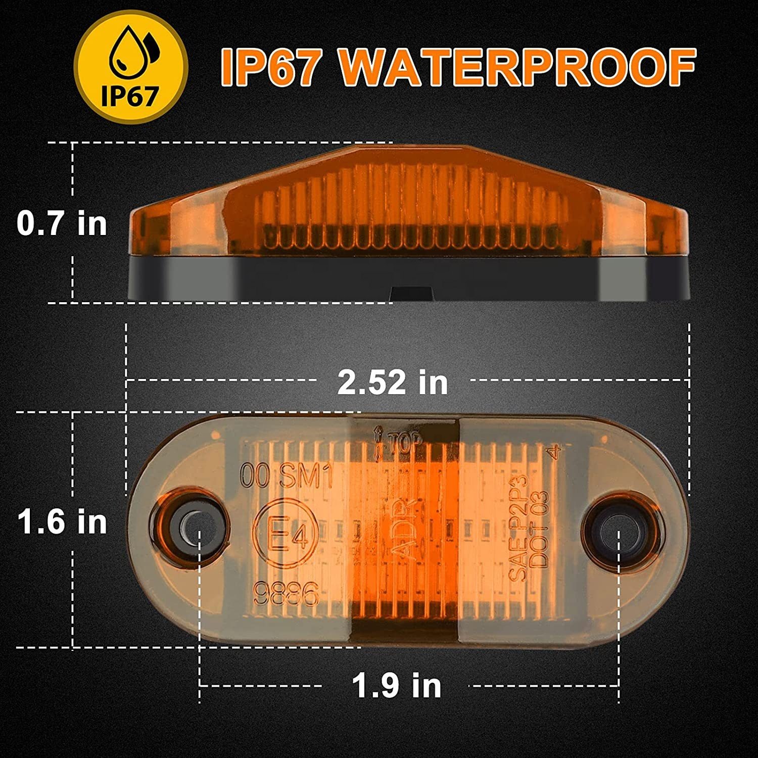 New Pickup Truck 6LED E4 Trailer 10-30V Side Tail Light Car Truck Led Tail Light