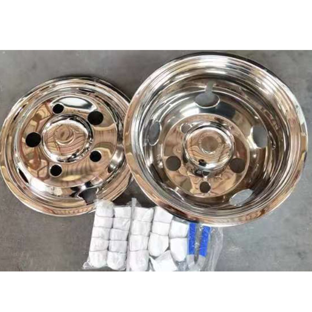 Universal Wheel Cover Stainless Steel Wheelcap 15 16 17.5 19.5 22.5 Inch Bus Truck Car Wheel Cover CN;ANH Silver Silver
