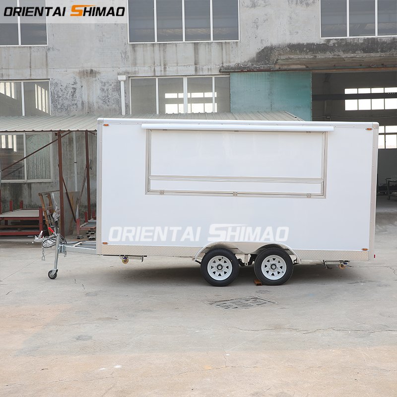 Cheap New Remorque Food Truck Trailer Fried Ice Cream Cart Thailand Fry Ice Cream Machine