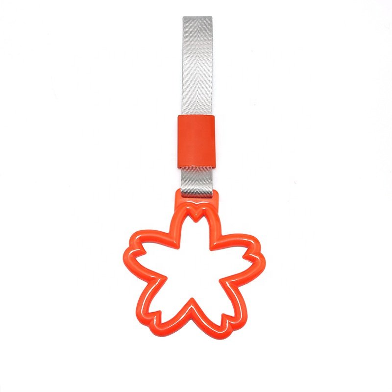 1PCS New JDM Tsurikawa Handle Ring Heart Train Bus Hand Strap Styling Drift Charm Car Warning Tow Strap Hook