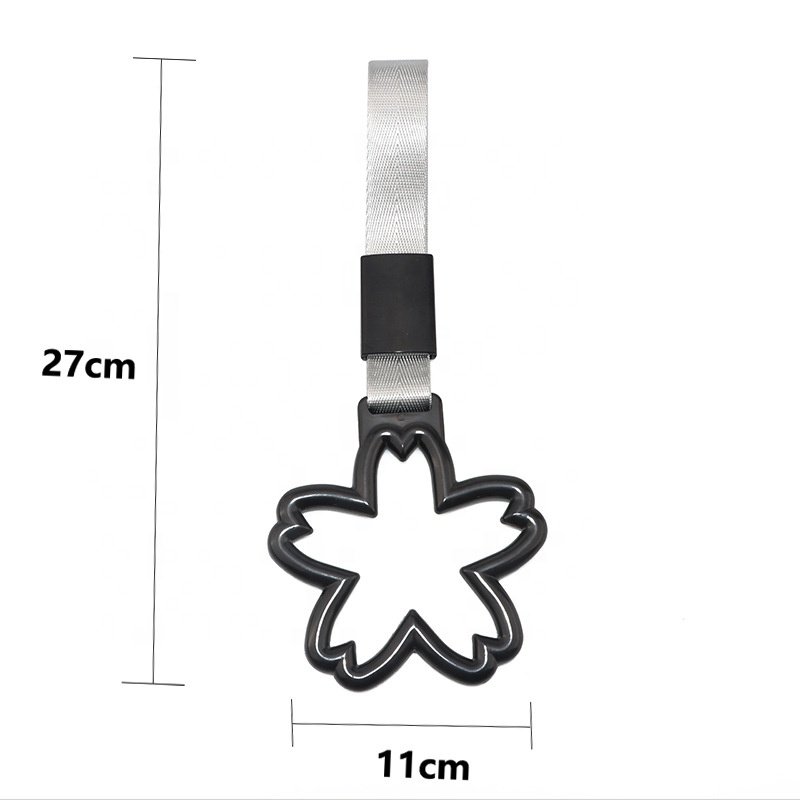1PCS New JDM Tsurikawa Handle Ring Heart Train Bus Hand Strap Styling Drift Charm Car Warning Tow Strap Hook