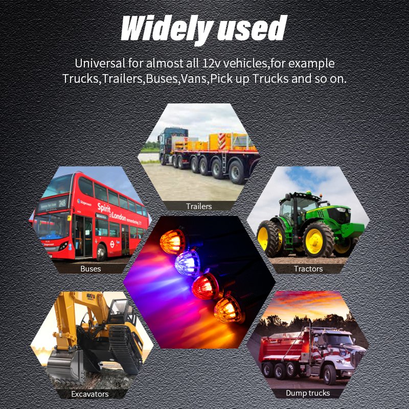 DOT Waterproof Led Side Marker Light for Bus Truck Trailer Truck 24V 12V Watermelon Truck Light