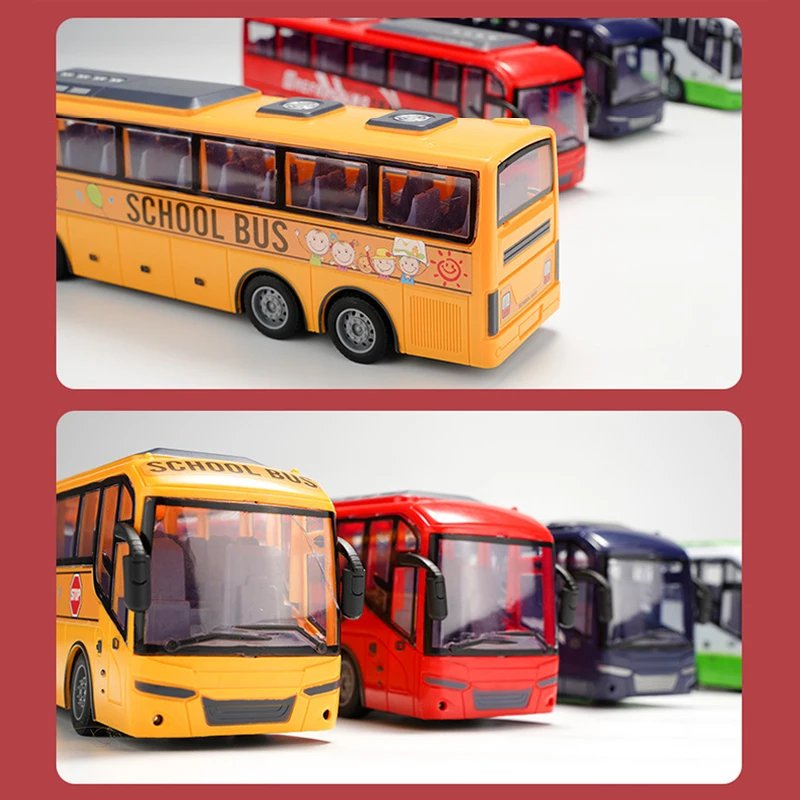 1:30 Electric Remote Control Bus Toy for Boys 27Mhz Radio Controlled School City Model with Light Assembly Required for Kids