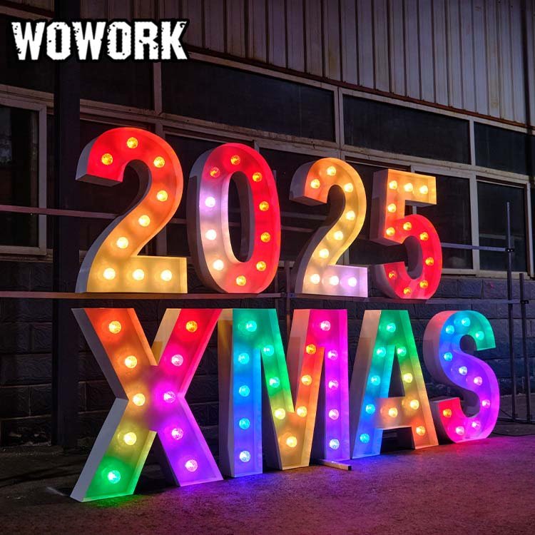 WOWORK 3ft 4ft Detachable Neon Led Collapsible Folding Frame Marquee Letter Number Light for Birthday Party Event Decoration