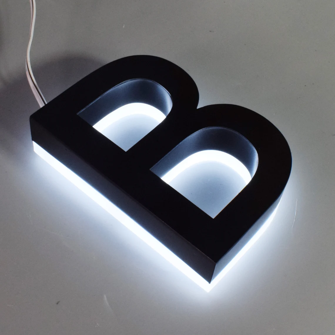 Custom Solar House Number Light 5" Height Stainless Steel Led Illuminated Door Plate Outdoor Address Numbers Light up Letters
