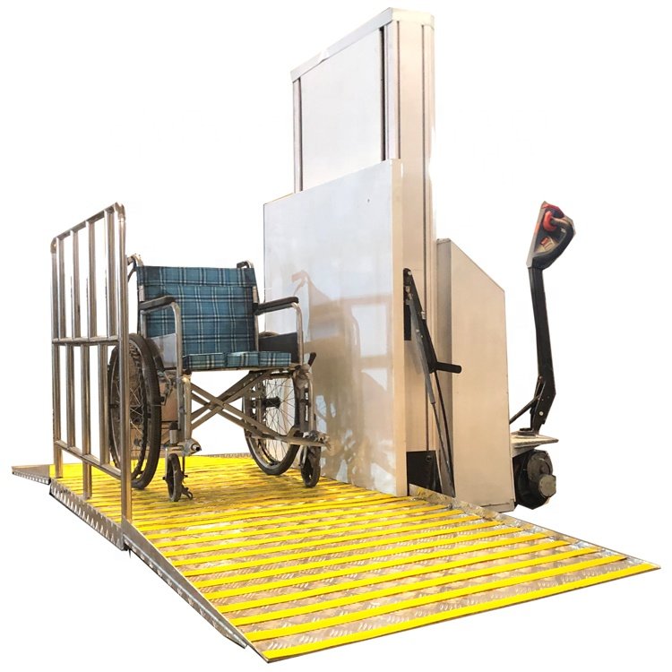 Outdoor Hydraulic Disabled DC Operated Wheelchair Lift for Bus Station