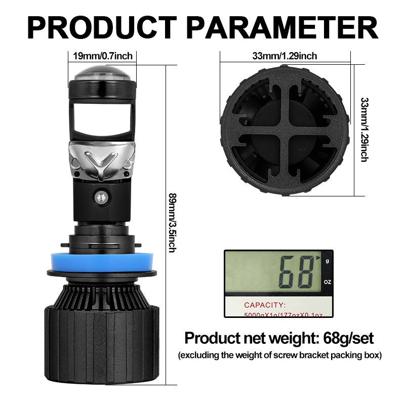 High Power 130w Mini Lens H7 Bi Led Projector 9006 9005 H11 H4 Lens Car Led Headlight Bulb with Two Copper Focos Led Faros 12v