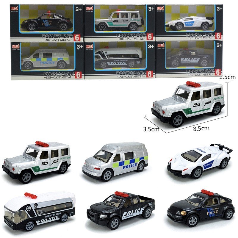 1:64 Window Boxed Alloy Die Casting Police Car Engineering Vehicle Fire Truck City Rescue Series Toy Cars